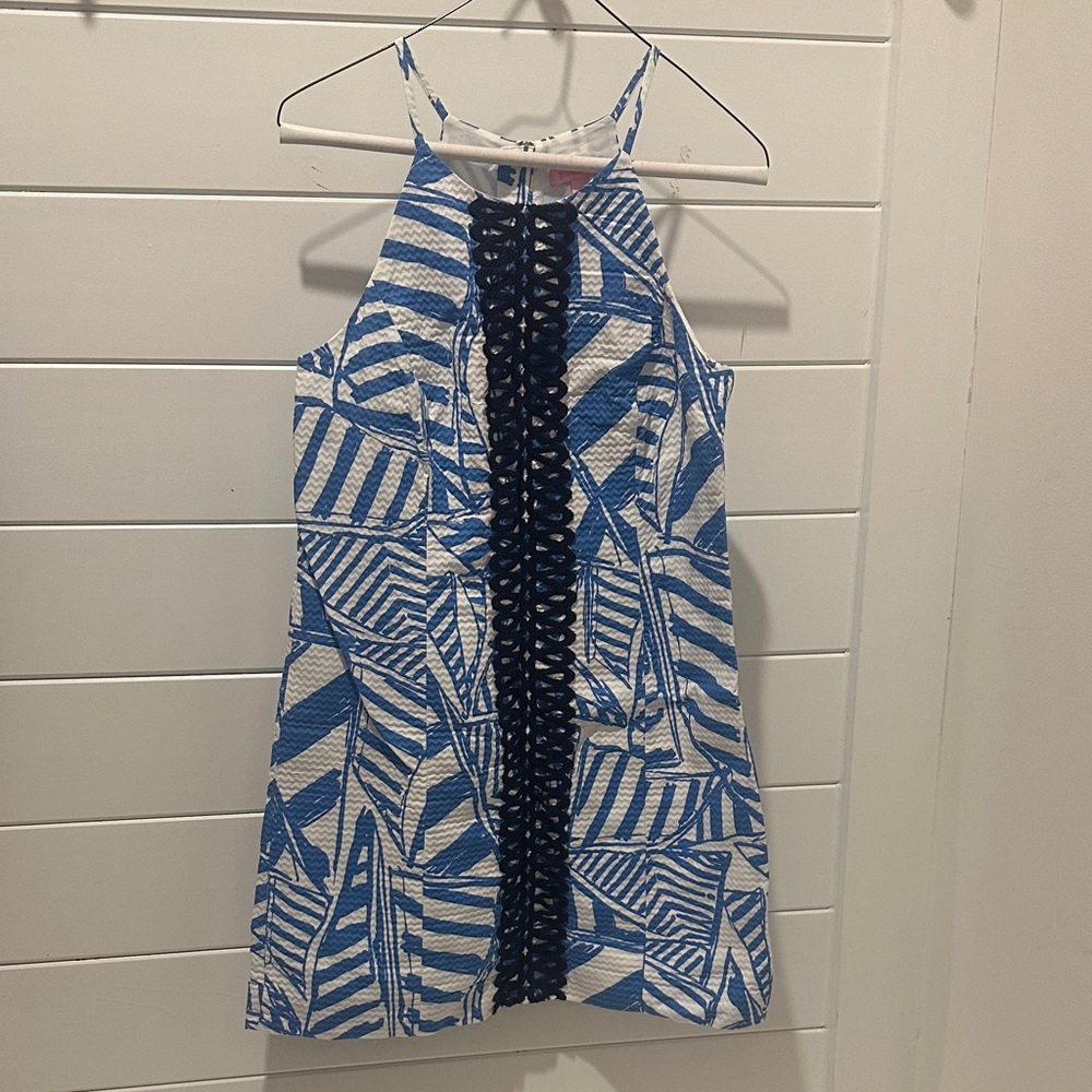 Lilly Pulitzer Blue and White Patterned Dress